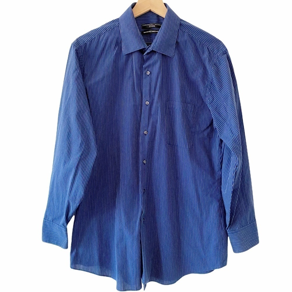 GEOFFREY BEENE Men’s Striped Fitted Dress Shirt